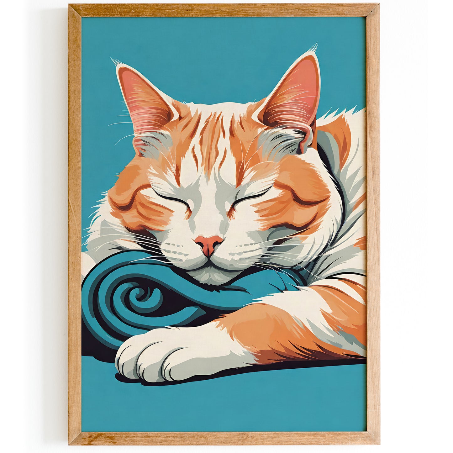 Sleepy Cat Cute Nursery Art Print