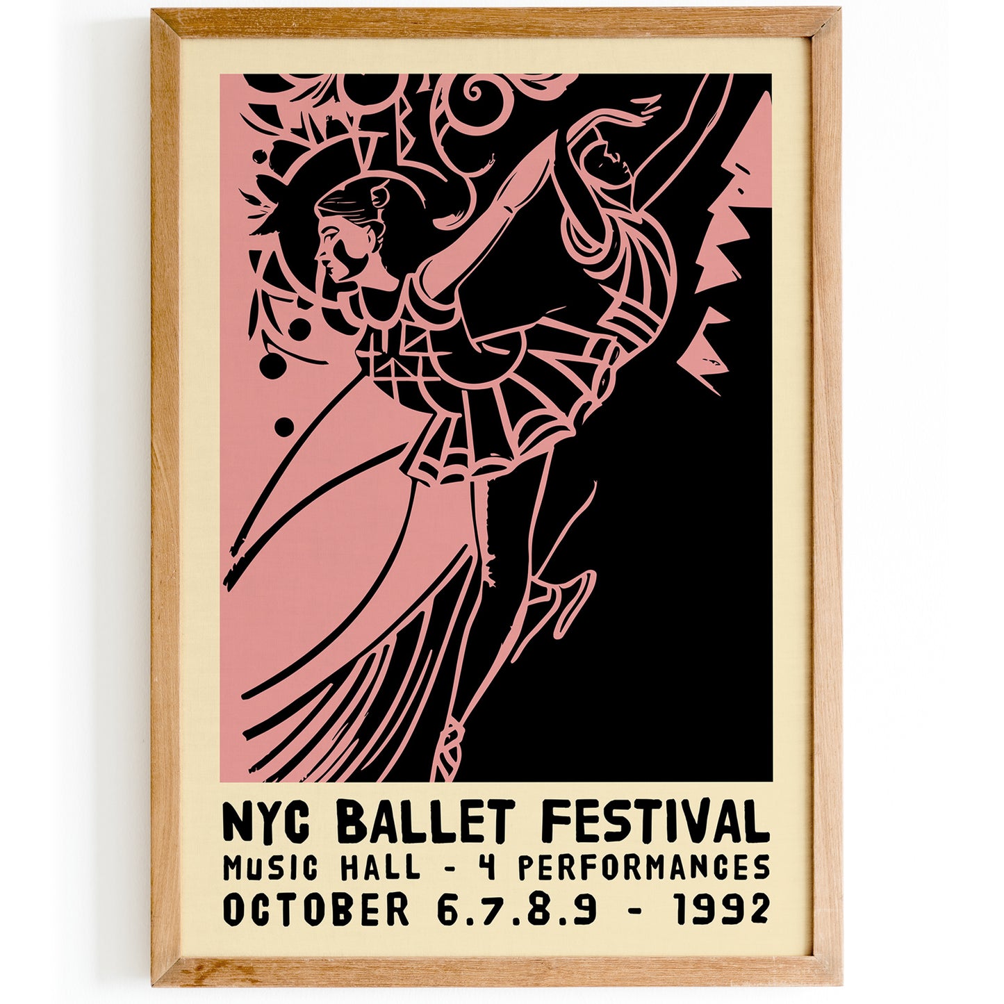 Vintage Ballet NYC Poster - 1992 Pink