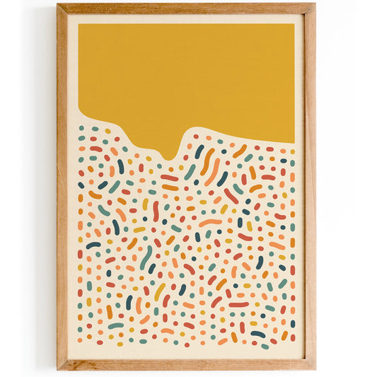 Mid Century Modern Abstract Poster - Retro Colorful Wall Art