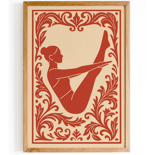 Pilates Pose Poster – Home Workout Chart