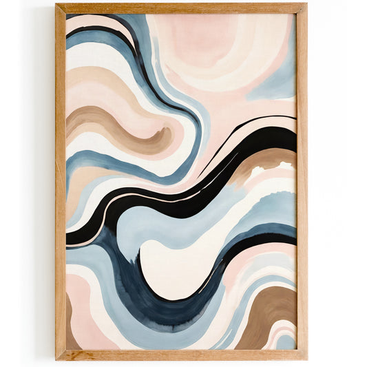 Chic Neutral Abstract Art Print