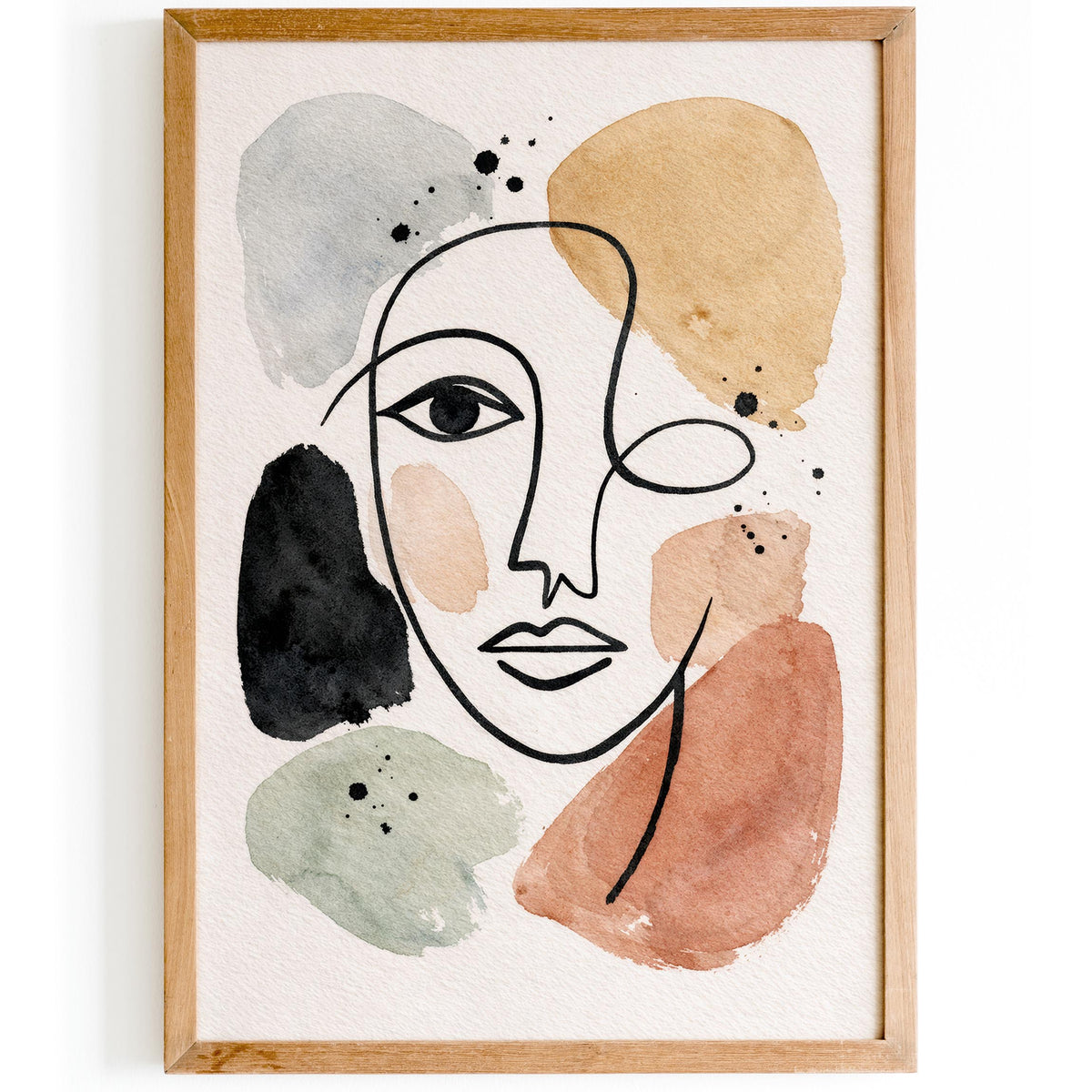 Abstract Face Line Art Poster