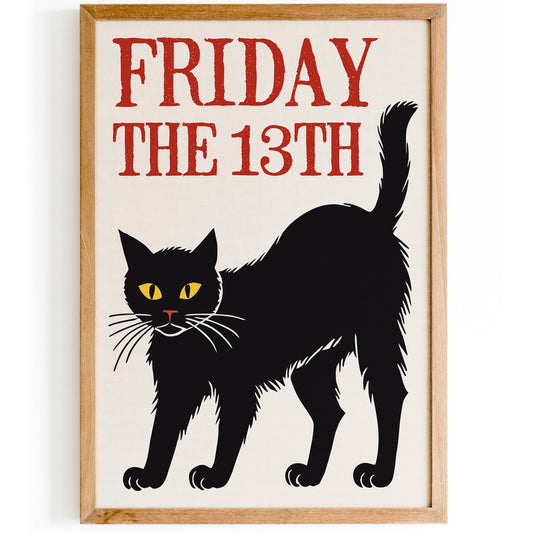 Friday the 13th Black Cat Poster Print