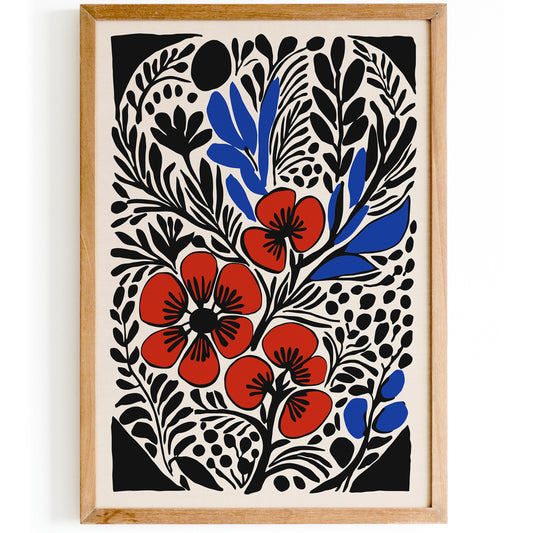 Retro Cut Outs Flowers Art Print