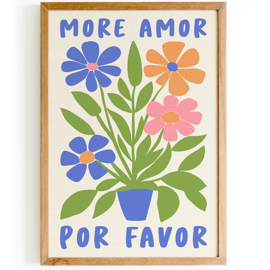 Retro More Amor Floral Art Print 2024