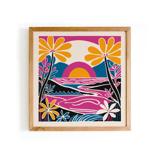 Colorful Tropical Hawaii Square Print