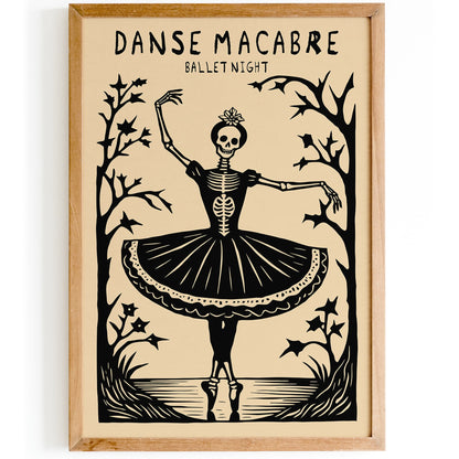 Danse Macabre Ballet Night Music Poster