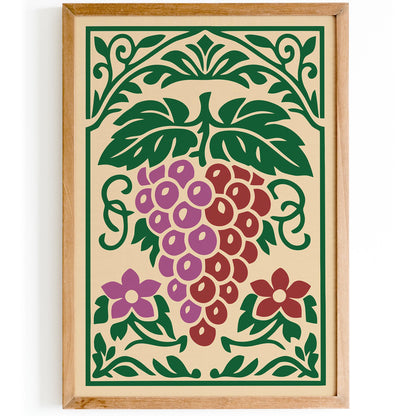 Vine Fruit Kitchen Wall Art Print – Botanical Kitchen Decor