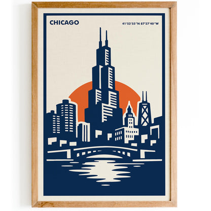 Chicago Modern Travel Poster