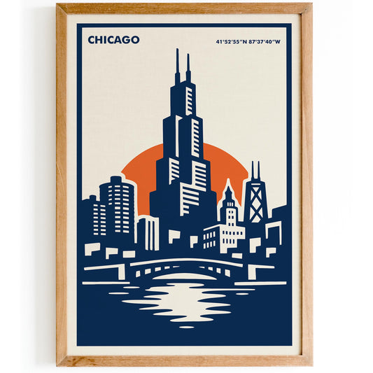 Chicago Modern Travel Poster