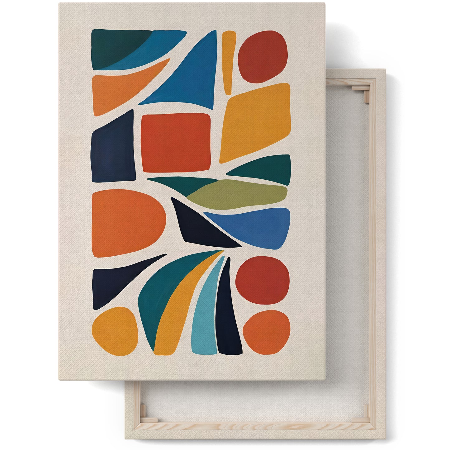 Coloful Shapes Retro Canvas Print