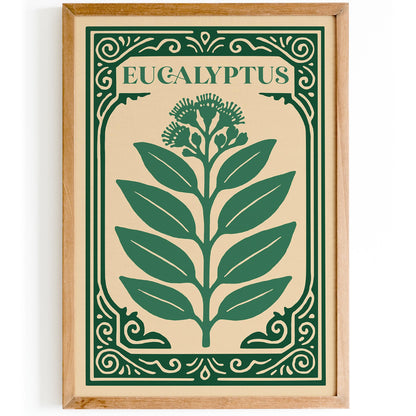 Eucalyptus Green Poster - Nature Rococo Revival Print