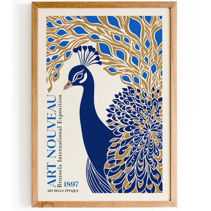 Art Nouveau Peacock Poster