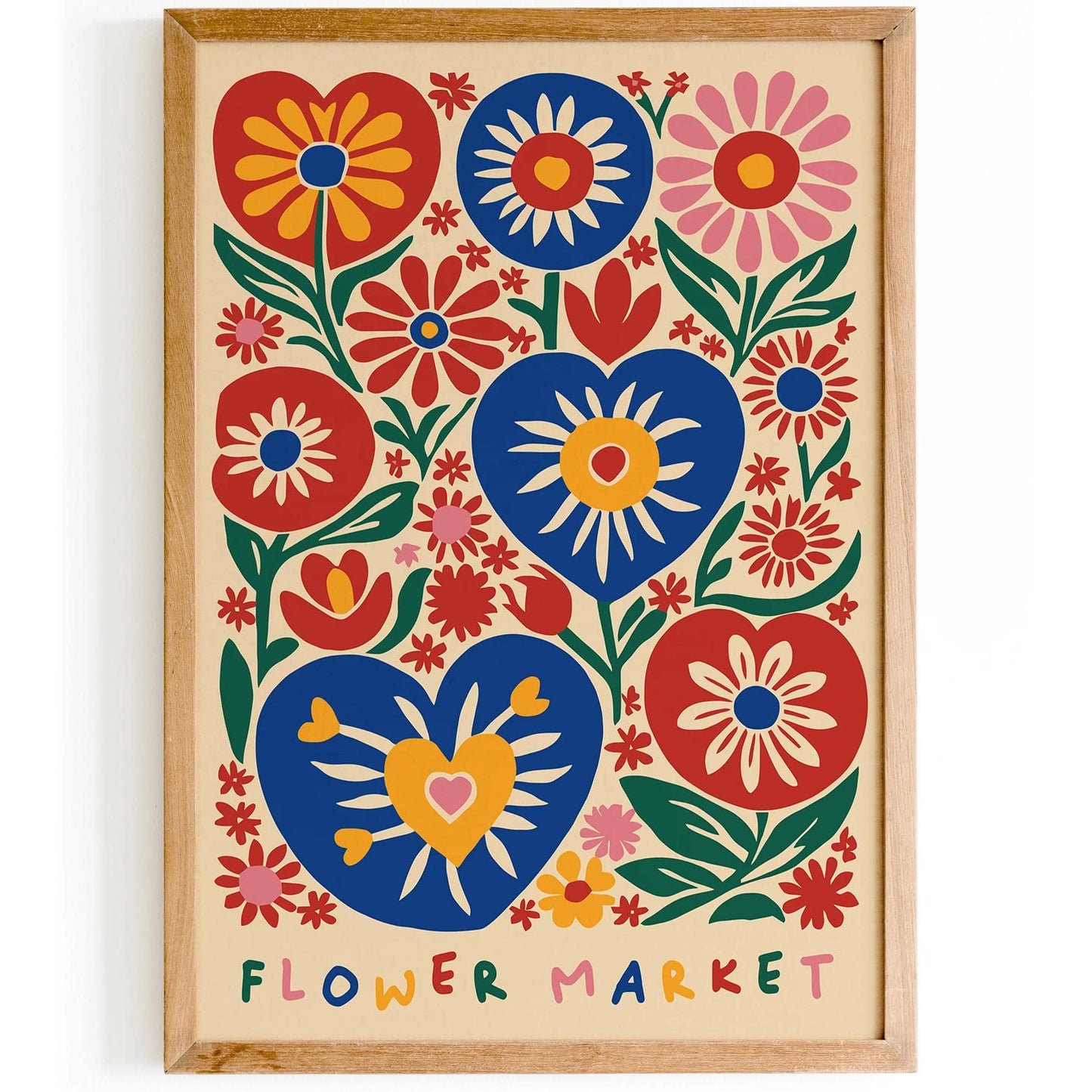 Colorful Bohemian Flower Market Poster