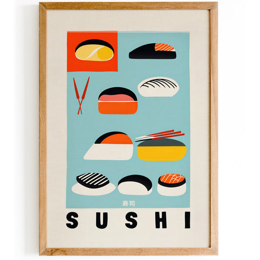 Retro Sushi Poster