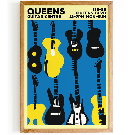 Queens Guitar Centre Music Store Poster