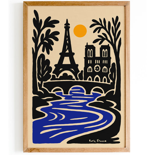 Paris France Cityscape Eiffel Tower Poster