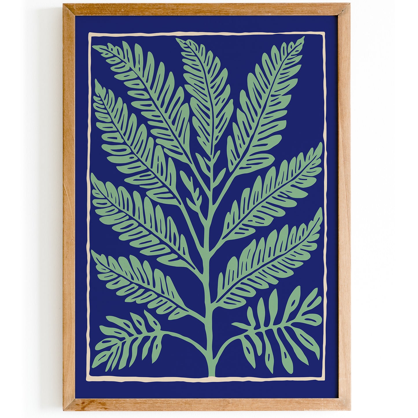 Boho Chic Mint Fern Leaf Poster