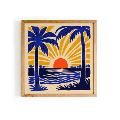 Tropical Landscape Square Print