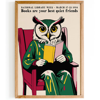 National Library Week Owl Wall Art Study