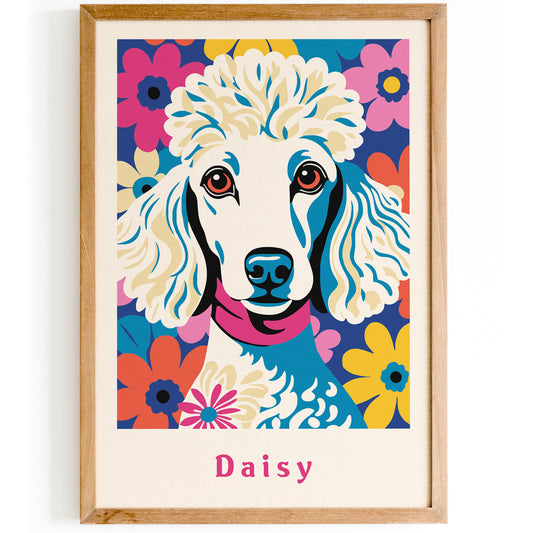 Daisy Cute Poodle Dog Art Print
