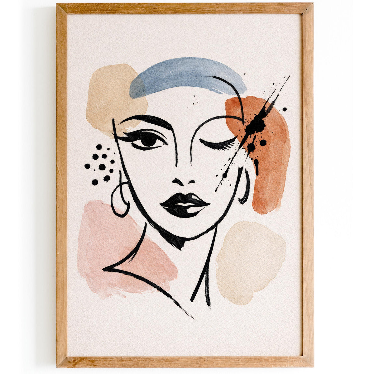 Woman Face Sketch Art Poster