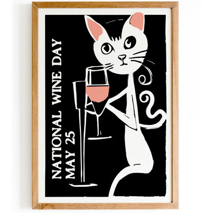 National Wine Day Retro Poster