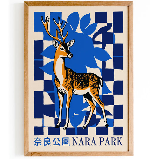 Nara Park Poster – Sacred Deer of Japan