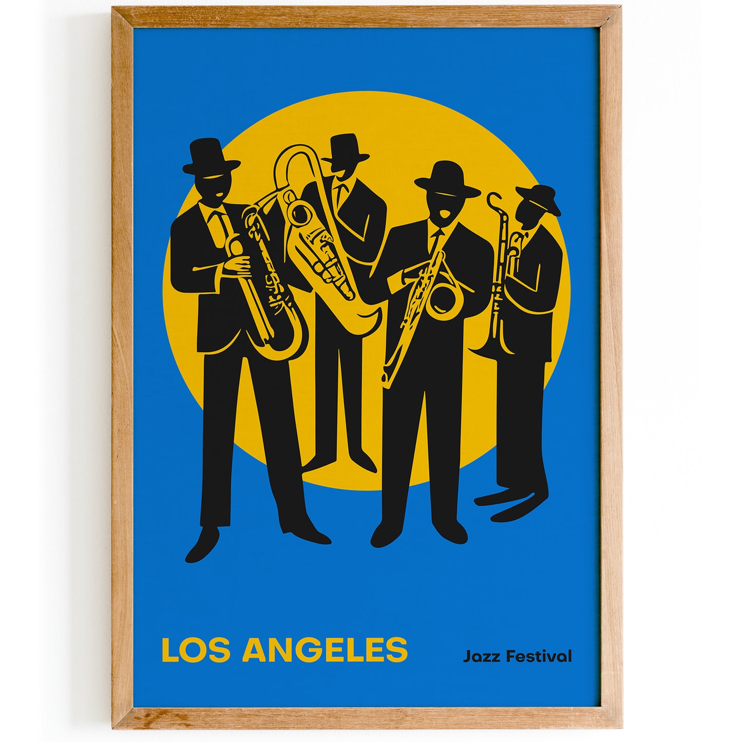 Los Angeles Jazz Festival Blue Music Poster