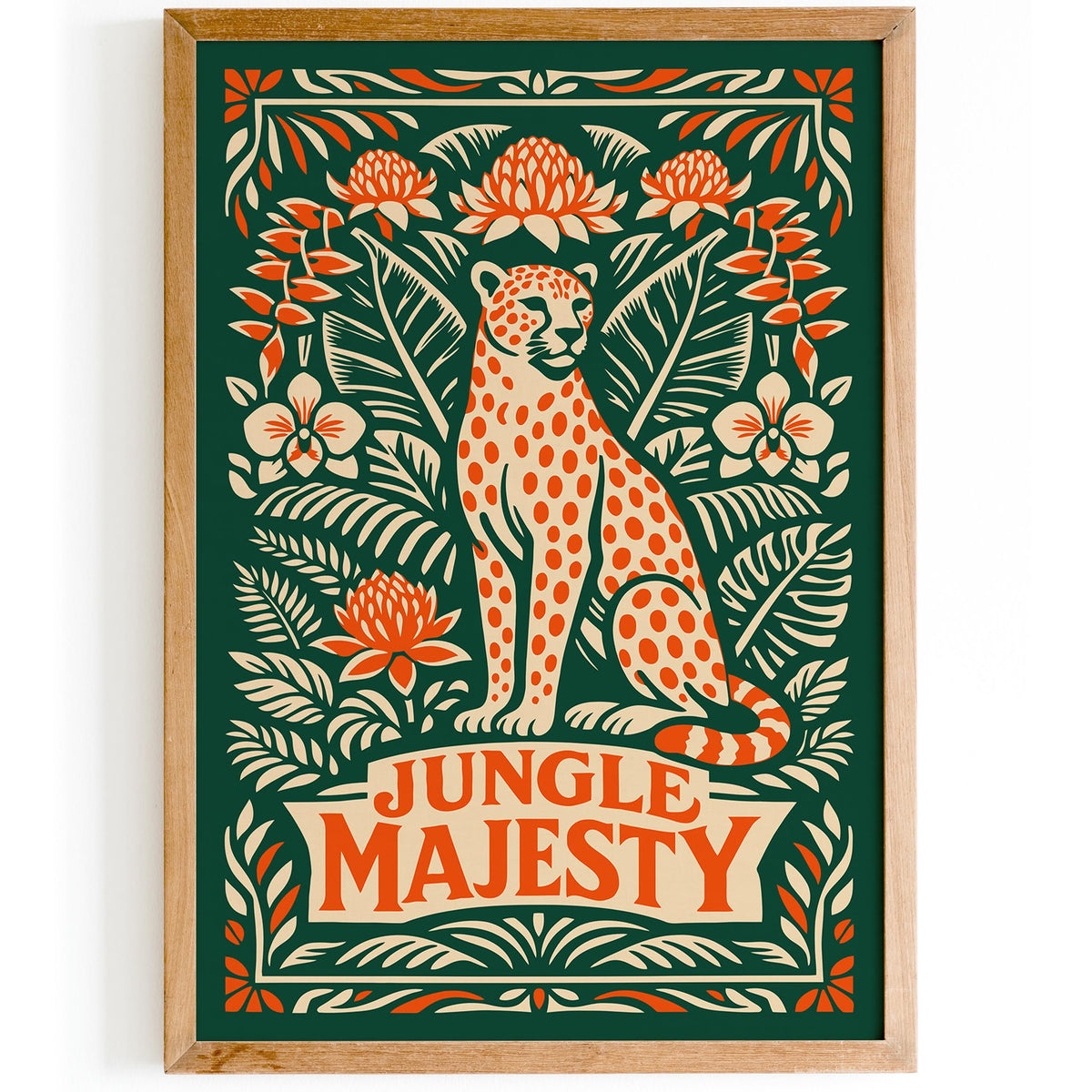 Jungle Cheetah Wildlife Art Poster
