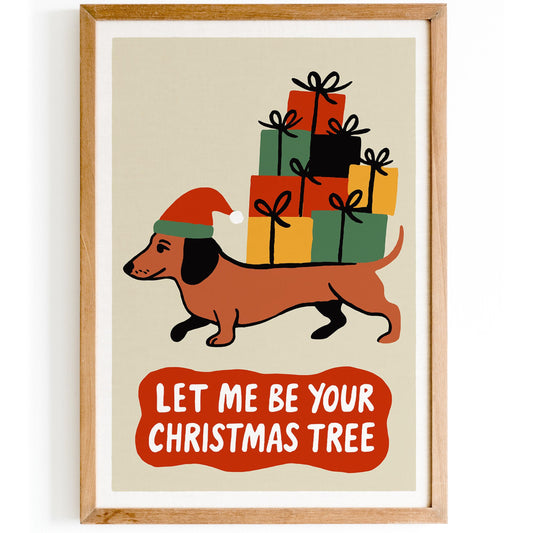 Dachshund Christmas Wall Art