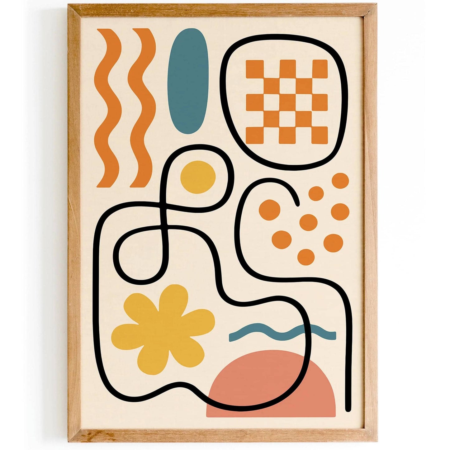 Mid Century Modern Retro Abstract Poster