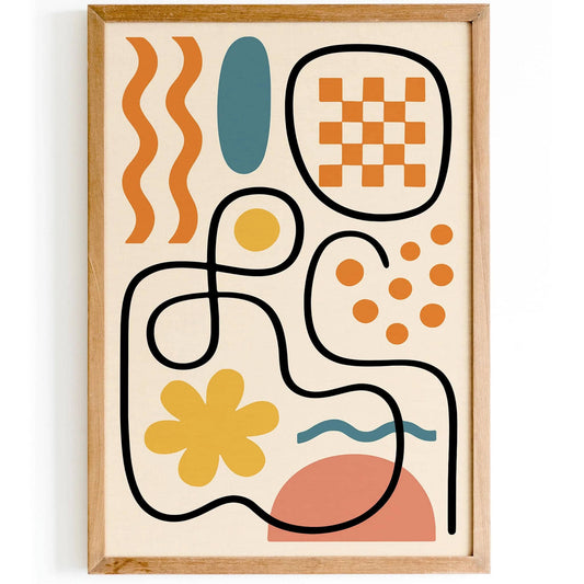 Mid Century Modern Retro Abstract Poster