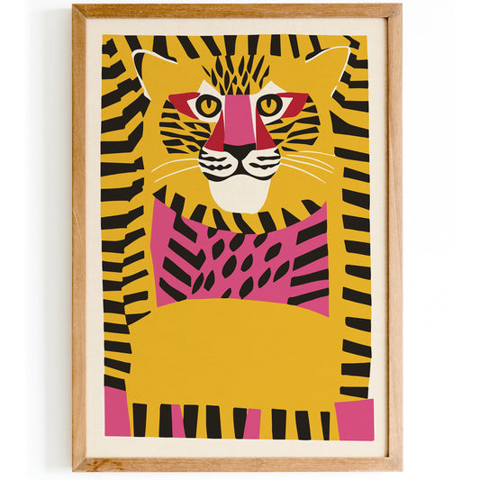 Cute Jungle Cat Paper Cutouts Poster