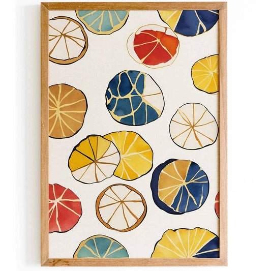 Citrus Slices Abstract Fruit Wall Art Print