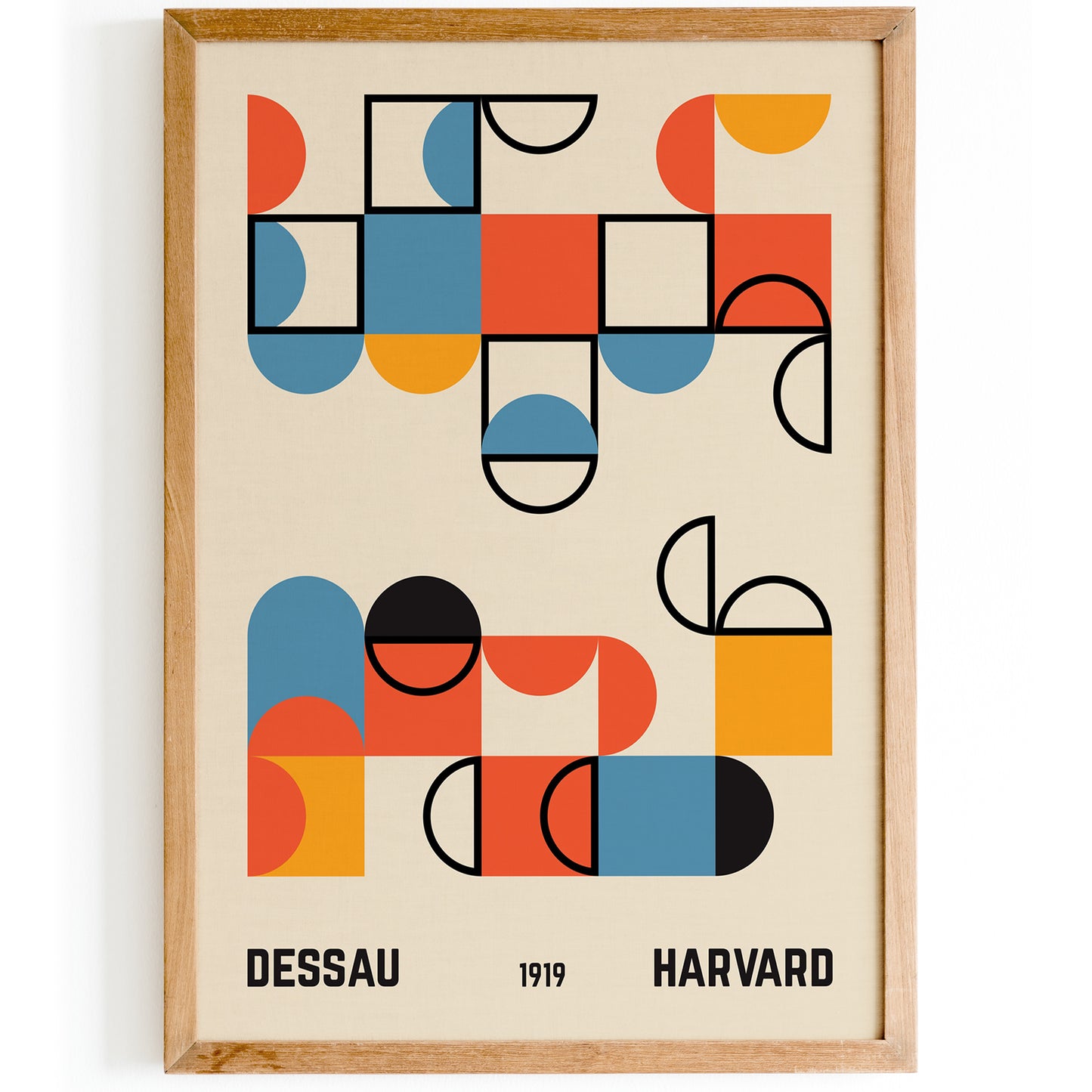 Bauhaus Harverd 1919 Geometric Poster