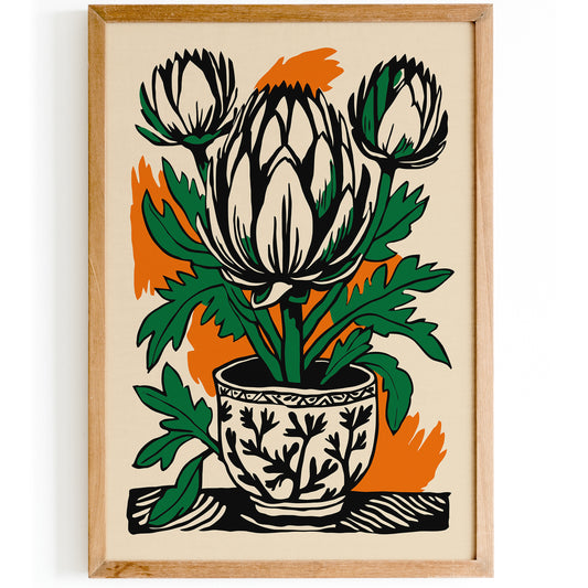 Retro Artichoke Kitchen Art Print