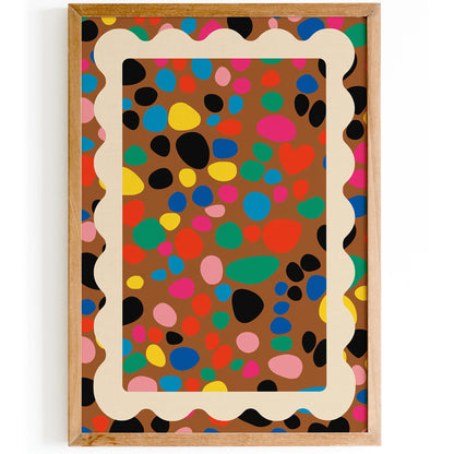 Colorful Confetti Spot Poster - Bold Maximalist Rainbow Wall Art