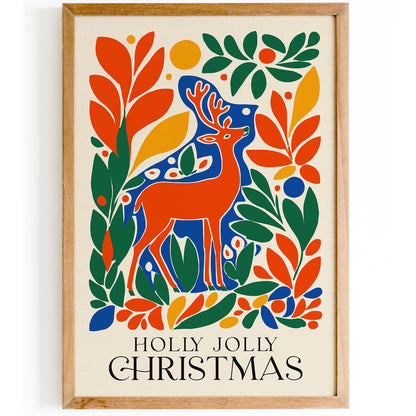 Colorful Holly Jolly Christmas Poster