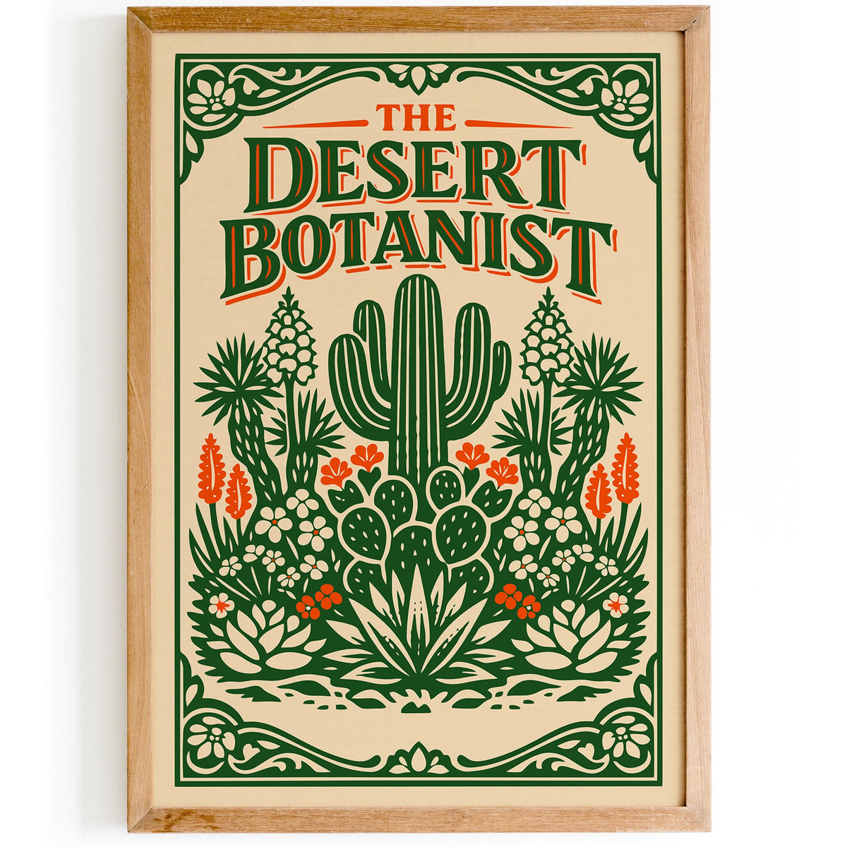 Desert Botanist Saguaro Cactus Art Poster