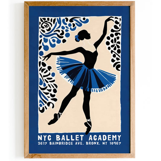 NYC Ballet Academy Retro Poster