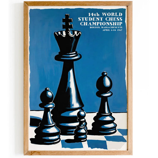 World Student Chess Championship Vintage Poster