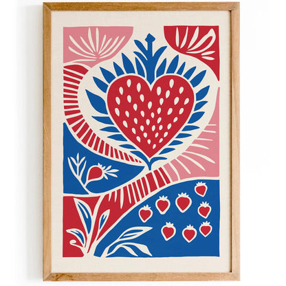 Cottage House Art - Retro Strawberry Print - HypeSheriff