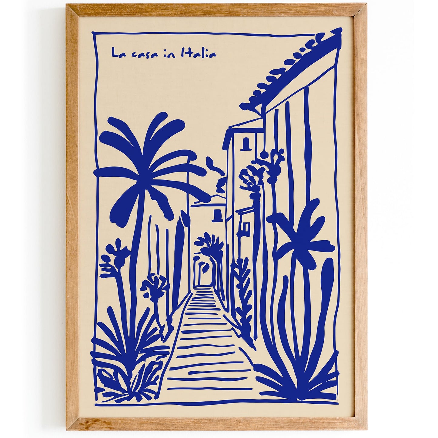 La Casa in Italia Poster - Blue Ink Italian Wall Art