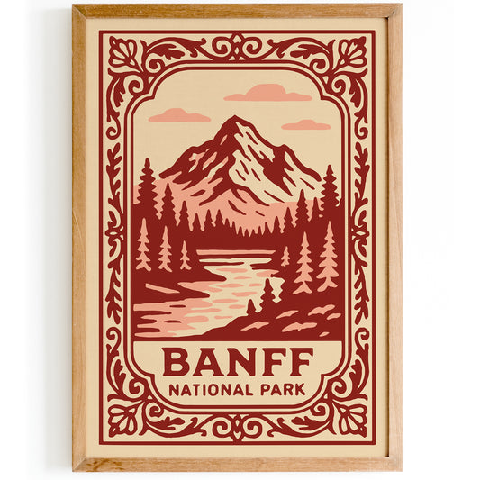Banff National Park Poster - Rococo Landscape Travel Print
