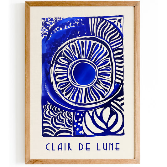 Clair de Lune Debussy Blue Poster