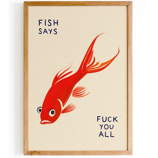 Funny Angry Fish Poster