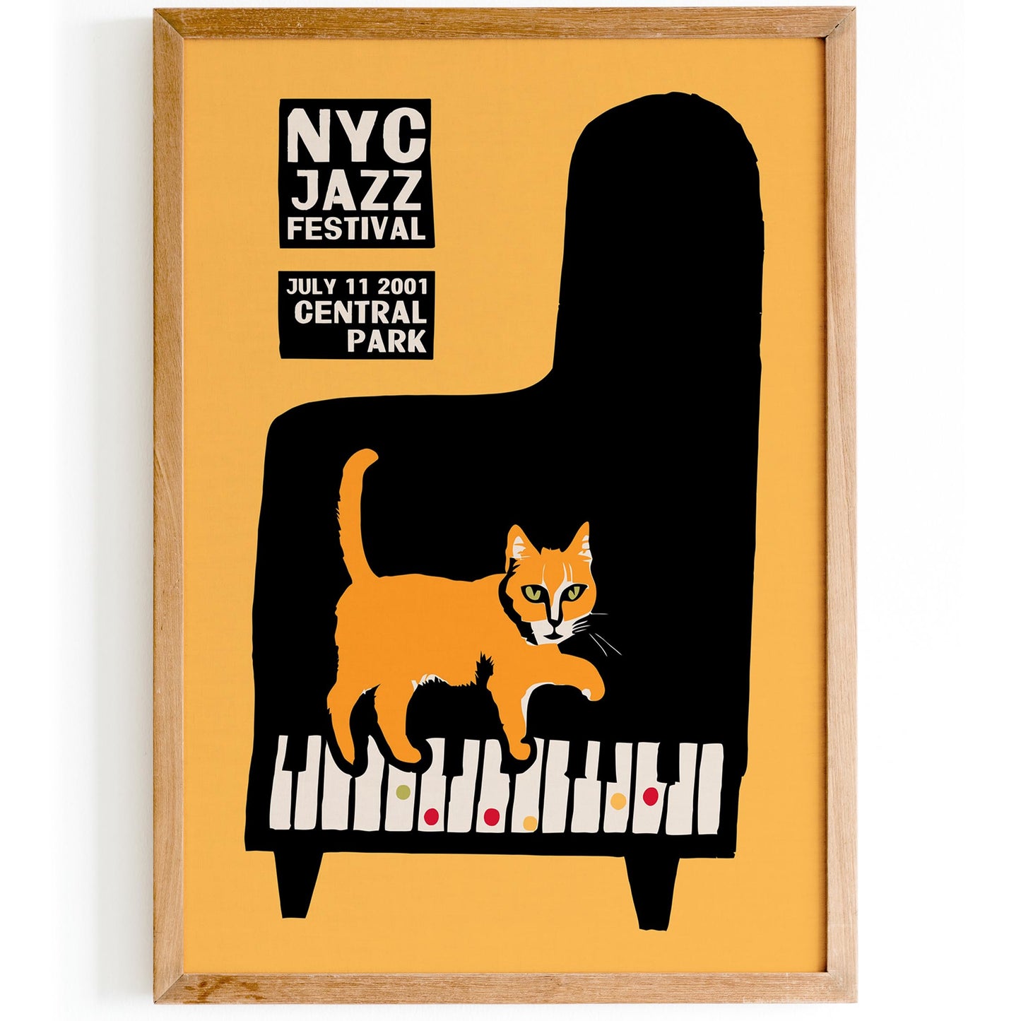 NYC Jazz Festival Cat Piano Poster Print