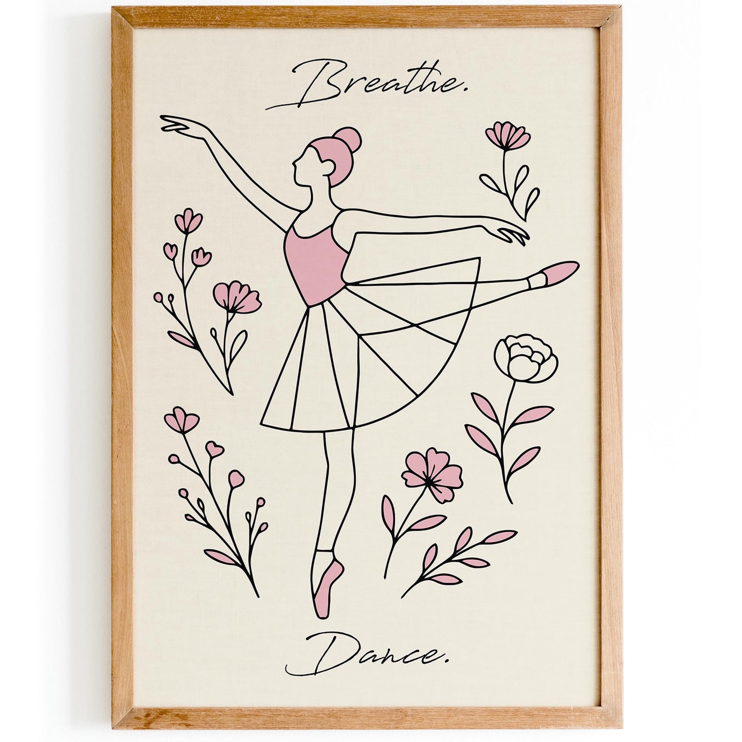 Breathe. Dance. Poster - Minimalist Line Art Print