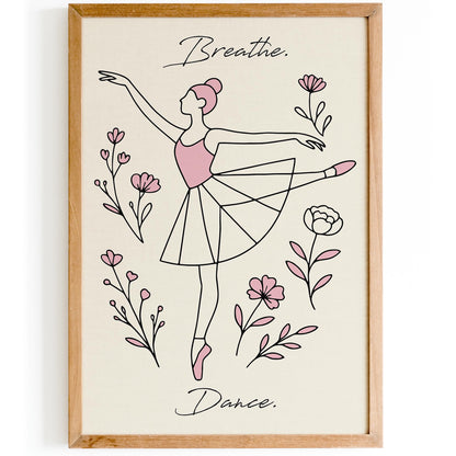 Breathe. Dance. Poster - Minimalist Line Art Print